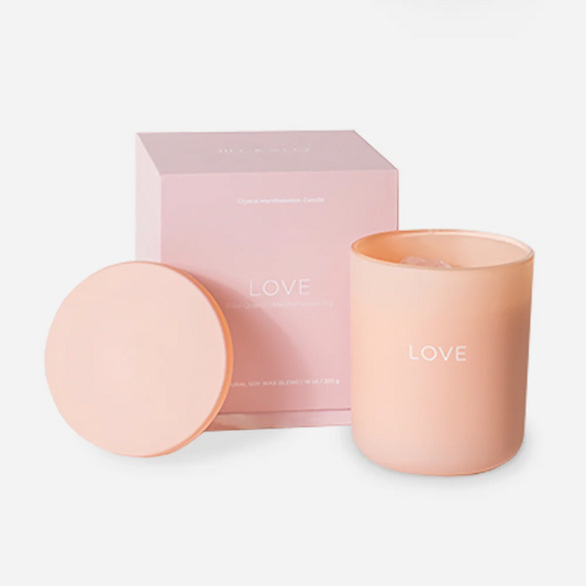 Love Crystal Manifestation Candle - Mediterranean Fig scented with Rose Quartz