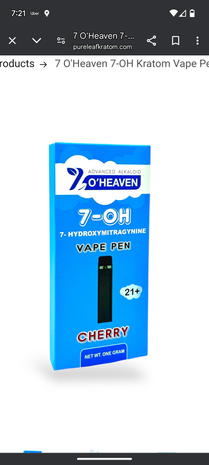 7 O'Heaven 7-OH Vape Pen – Fast-Acting Kratom Vape in 5 Flavors