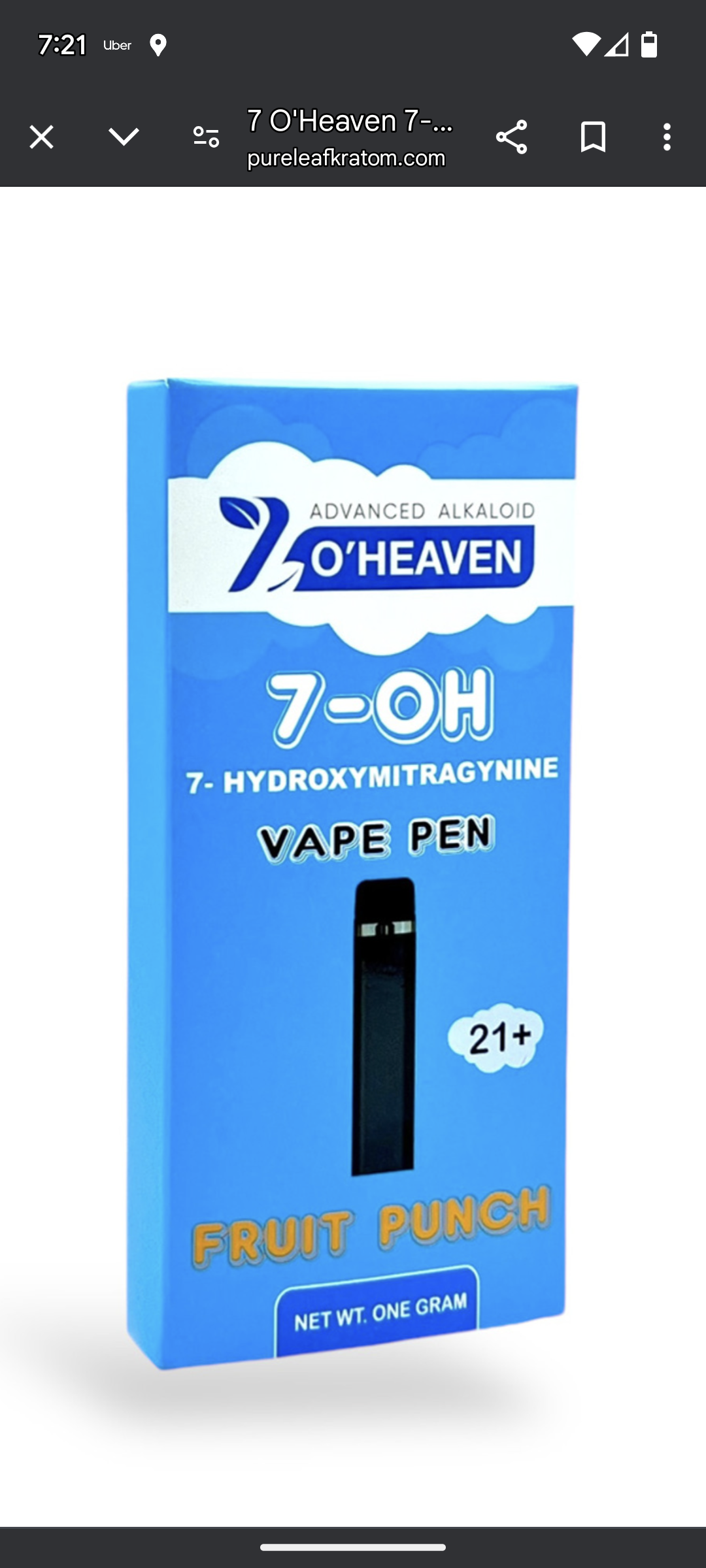 7 O'Heaven 7-OH Vape Pen – Fast-Acting Kratom Vape in 5 Flavors