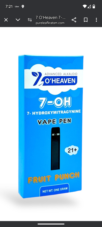 7 O'Heaven 7-OH Vape Pen – Fast-Acting Kratom Vape in 5 Flavors