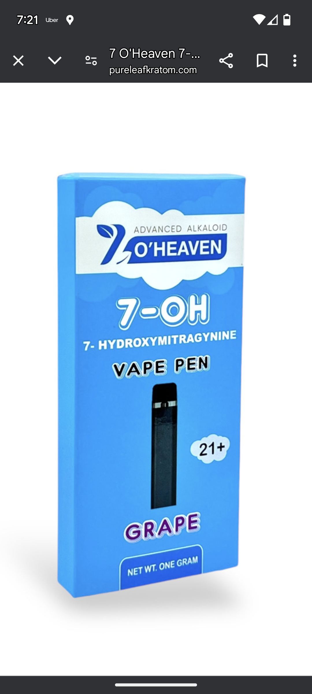 7 O'Heaven 7-OH Vape Pen – Fast-Acting Kratom Vape in 5 Flavors