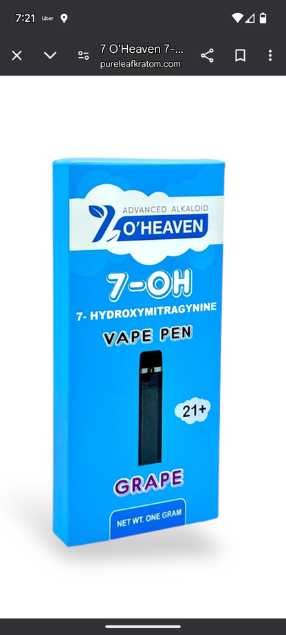 7 O'Heaven 7-OH Vape Pen – Fast-Acting Kratom Vape in 5 Flavors